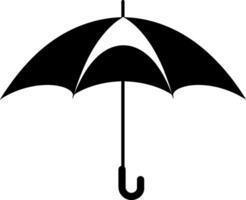 Umbrella symbol on the white background silhouette. AI generated illustration. vector