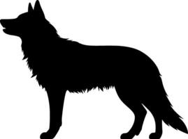 Wolf silhouette. Vector illustration. AI generated illustration.