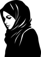 beautiful Muslim woman in hijab fashion silhouette vector. AI generated illustration. vector