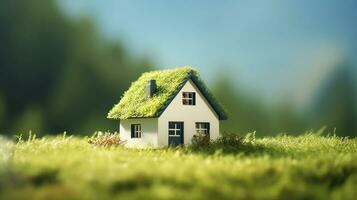 AI generated Green and environmentally friendly housing concept. AI Generated photo