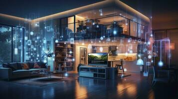 AI generated A Glimpse into the Connected Smart Home of Tomorrow. AI Generated photo