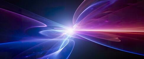 AI generated Neon colored glowing high energy singularity in space, 3D rendering. AI Generated photo