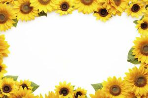 AI generated Sunflower Background with copy shape. AI Generated photo