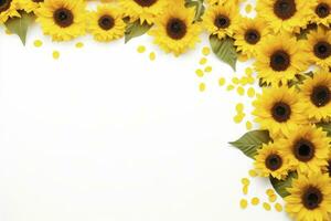 AI generated Sunflower Background with copy shape. AI Generated photo