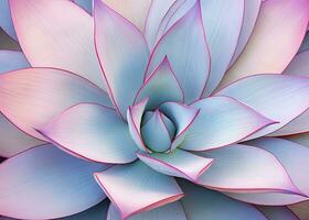 AI generated Agave leaves in trendy pastel colors for design backgrounds. AI Generated photo