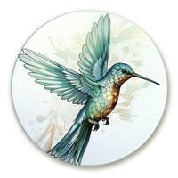 AI generated Hummingbird clipart on white background. AI Generated photo