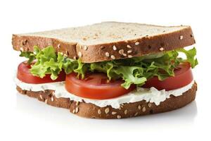 AI generated Gourmet sandwich isolated on white background. AI Generated photo