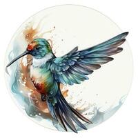 AI generated Hummingbird clipart on white background. AI Generated photo