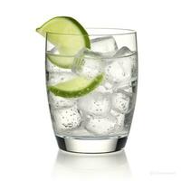 AI generated Gin tonic glass of water with ice isolated on white background. AI Generated photo