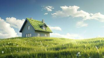 AI generated Green and environmentally friendly housing concept. AI Generated photo