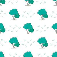 Deciduous forest seamless pattern vector illustration
