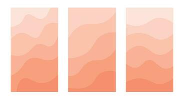 Abstract Peach Fuzz Social Media Templates with waves vector