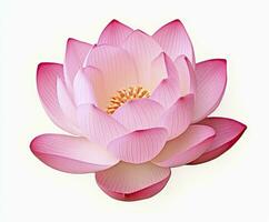 AI generated Lotus flower on white background. AI Generated photo