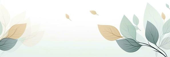 AI generated Minimalist abstract background with outline leaves. AI Generated photo