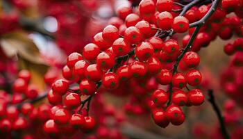 ai generado rojo bayas en otoño. ai generado. foto