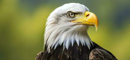 AI generated Portrait of an american bald eagle, wildlife. Generative AI photo