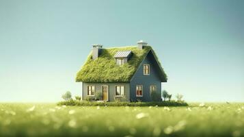 AI generated Green and environmentally friendly housing concept. AI Generated photo