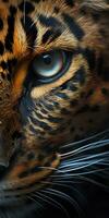 AI generated Leopard macro photography. AI Generated photo