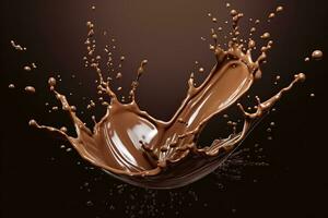 AI generated splash of chocolate or Cocoa. Generative AI photo