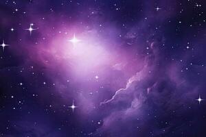 AI generated Purple Galaxy space stars in Outer Space. AI Generated photo