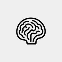 human brain vector icon isolated on white