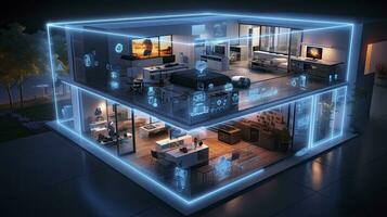 AI generated A Glimpse into the Connected Smart Home of Tomorrow. AI Generated photo