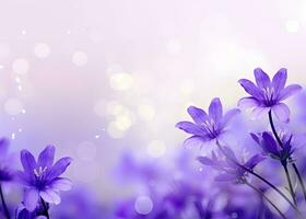 AI generated Abstract spring background with purple flowers. AI Generated photo