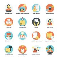 Flat Icons of Delivery and Shipping vector