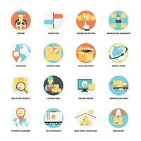 Shipping and Delivery Flat Icons vector