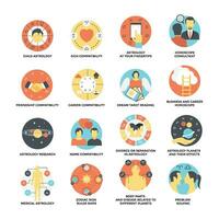 Flat Icon Set of Astrology vector