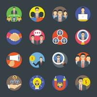 Team Network Flat Vector Icons