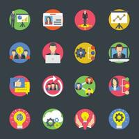 Pack of Business Team and Resources Flat Icons vector