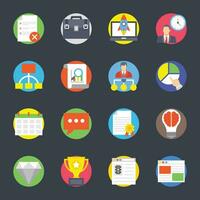 Flat Vector Icons of Business and Project Management