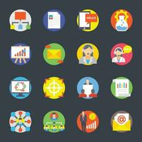 Flat Vector Icons of Project Management and Corporate Setup