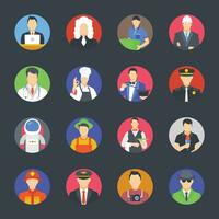 Flat Icon Set of Avatars vector