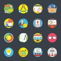 Flat Vector Icons of Business and Finance