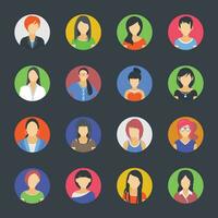 Flat Icon Set of Human Professions vector