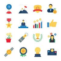 A Pack Of Business Success Flat Vector Icons