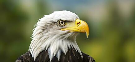 AI generated Portrait of an american bald eagle, wildlife. Generative AI photo