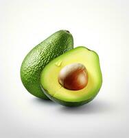 AI generated Avocado on white background. AI Generated photo