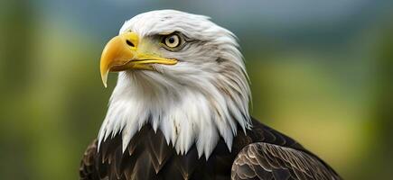 AI generated Portrait of an american bald eagle, wildlife. Generative AI photo