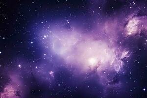 AI generated Purple Galaxy space stars in Outer Space. AI Generated photo