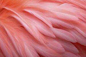 AI generated Flamingo Feather background. AI Generated photo