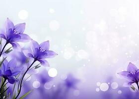 AI generated Abstract spring background with purple flowers. AI Generated photo
