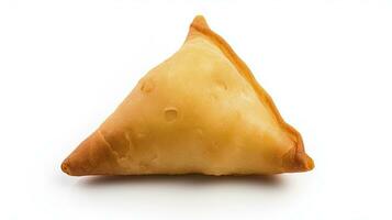 AI generated Tasty samosa isolated on white background.  AI Generated. photo