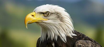 AI generated Portrait of an american bald eagle, wildlife. Generative AI photo