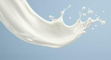 AI generated White milk splash isolated on background, liquid or Yogurt splash,  3d illustration. Generative AI photo