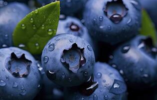 ai generado mojado arándano fruta. ai generado foto