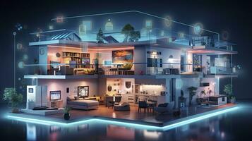 AI generated A Glimpse into the Connected Smart Home of Tomorrow. AI Generated photo
