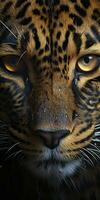 AI generated Leopard macro photography. AI Generated photo